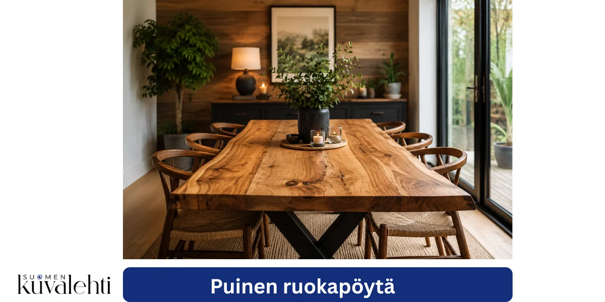 Puinen ruokapöytä